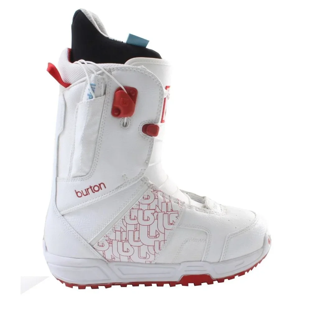 NEW! Burton Mint Womens Snowboard Boots! White & Red Size 4 or 5 (Euro 34 or 35)